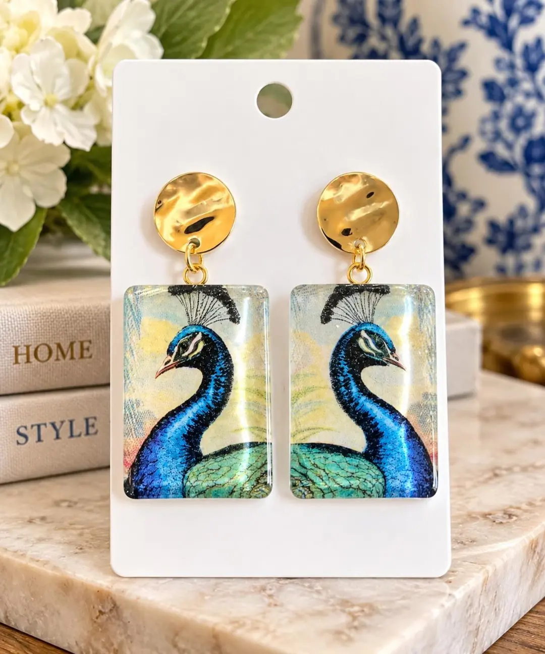 Mahjong Bird Bam Dangle Earrings