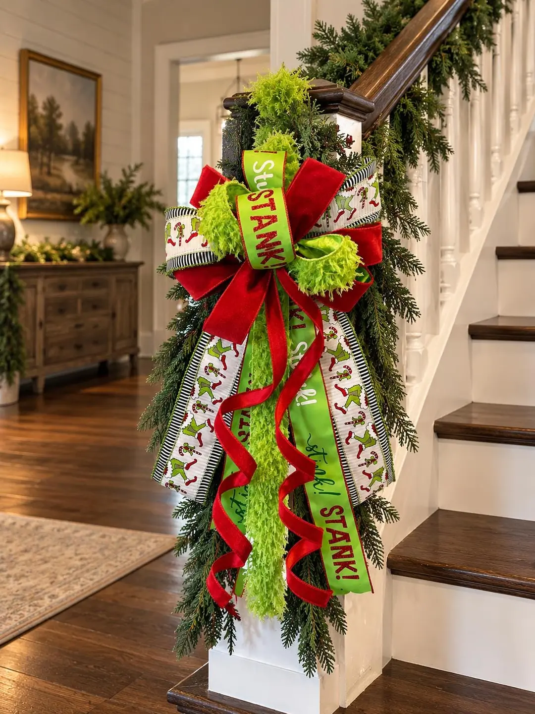 Grinch-Inspired Christmas Bow